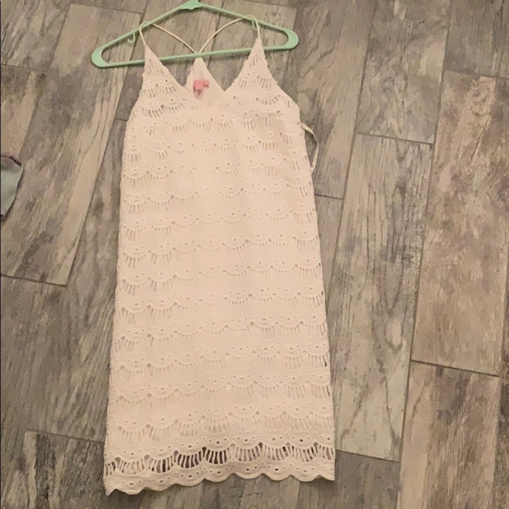 Natalie white lace slip dress